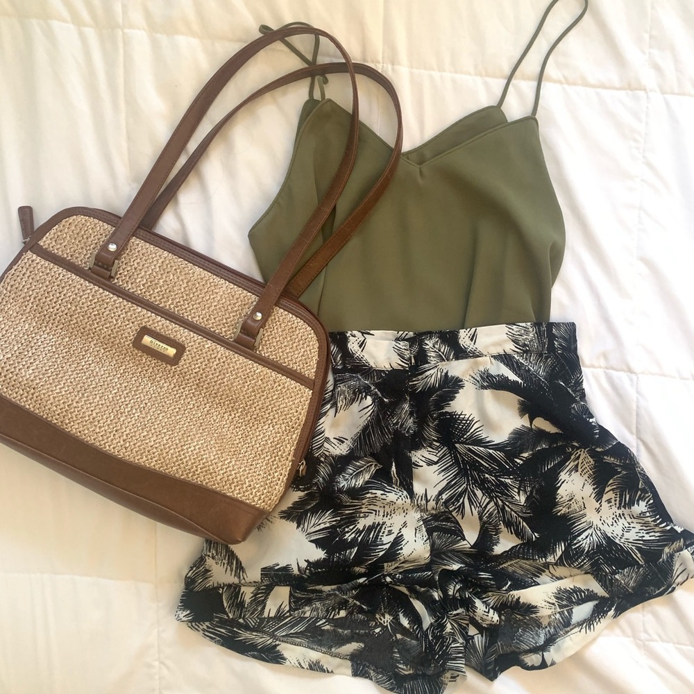 TROPICAL BLACK/IVORY SHORTS